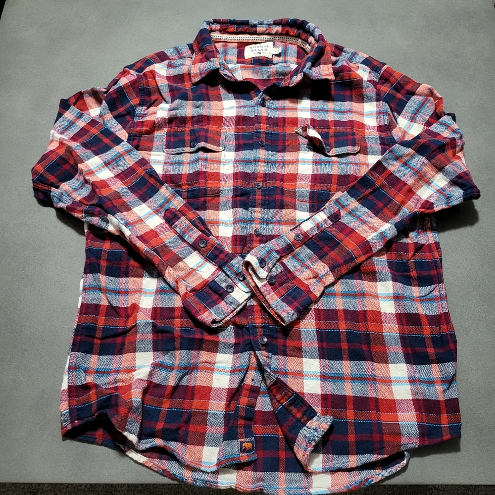 The Normal Brand Flannel Jacket Men Red Checkerboard